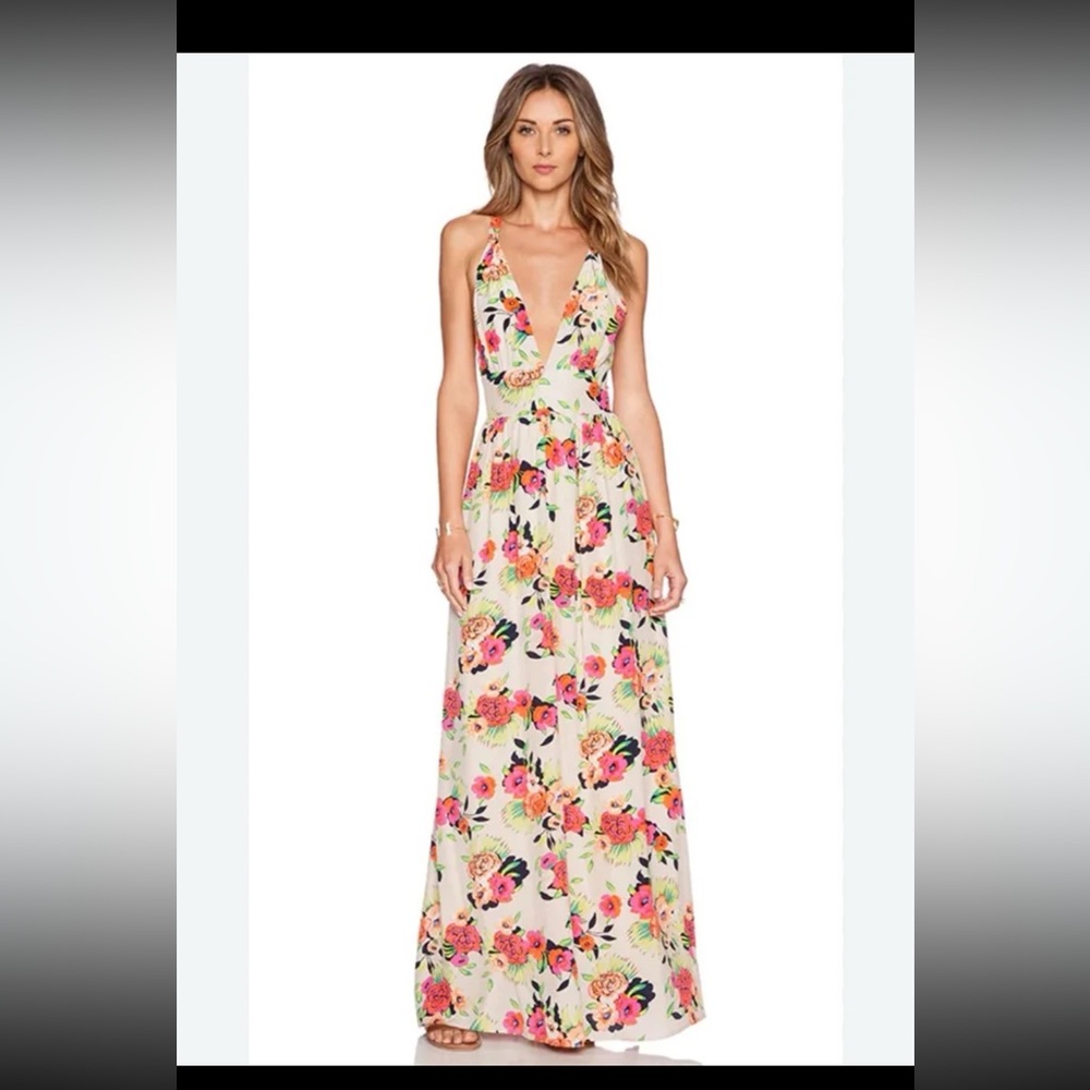 Yumi Kim Floral Maxi Dress - Pink and Cream